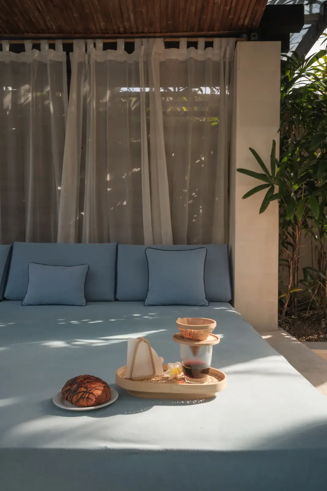 Villa Camellia — Coffee on the gazebo daybed